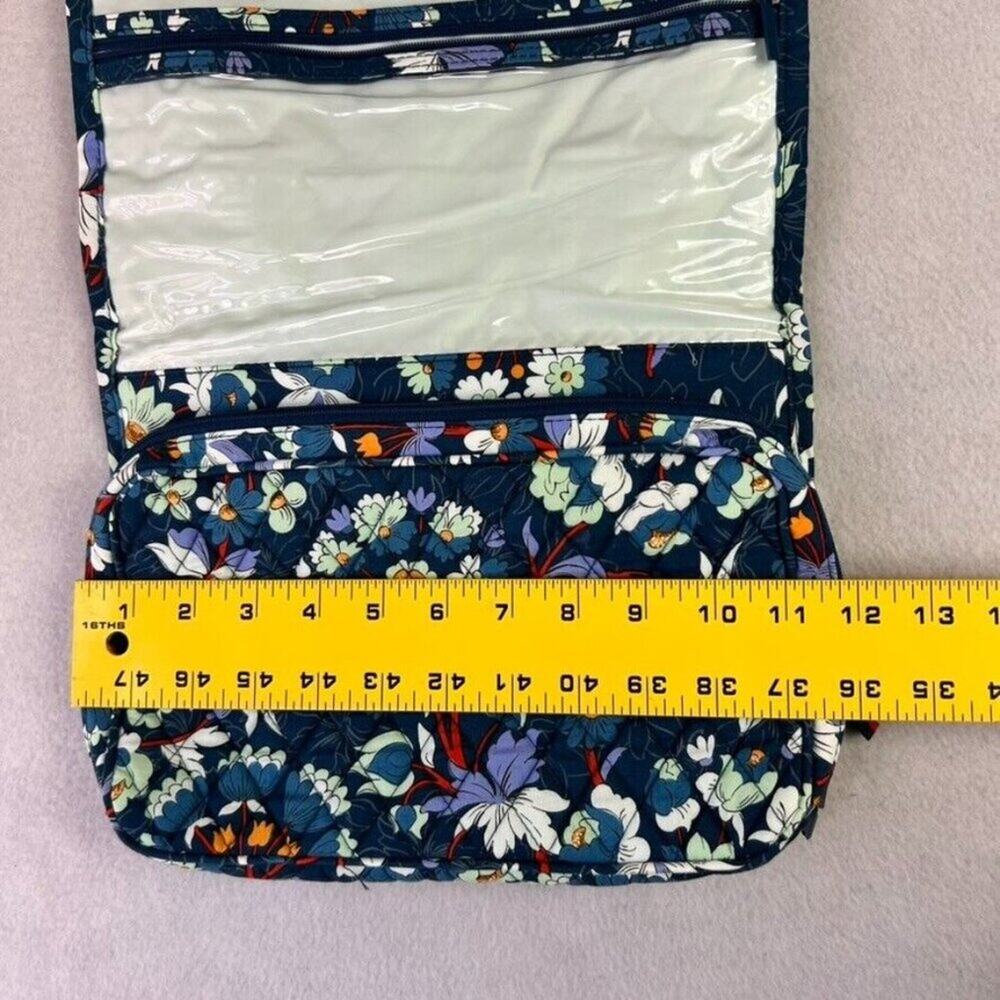 Vera Bradley Grand Hanging Organizer Floral Bursts Makeup Bag Blue - Picture 4 of 12